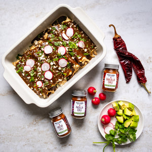 Mole Enchiladas with heirloom Mexican Chilis from Burlap & Barrel